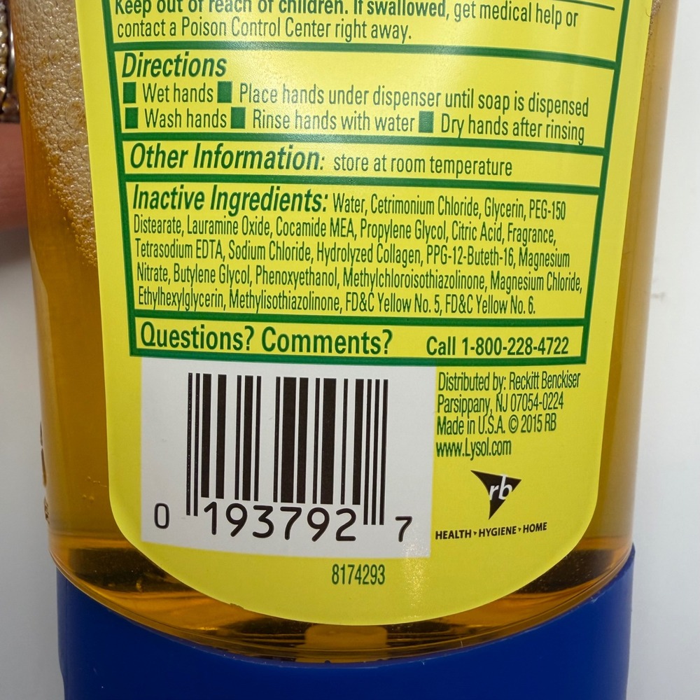 Lysol No-Touch Antibacterial Hand Soap Refill Lemon & Verbena 8.5oz 251ml Sealed - Picture 5 of 7